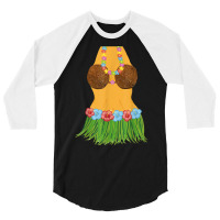 Hula Dancer Shirt Lei Flowers Coconut Bra Grass Skirt 3/4 Sleeve Shirt | Artistshot