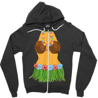 Hula Dancer Shirt Lei Flowers Coconut Bra Grass Skirt Zipper Hoodie | Artistshot