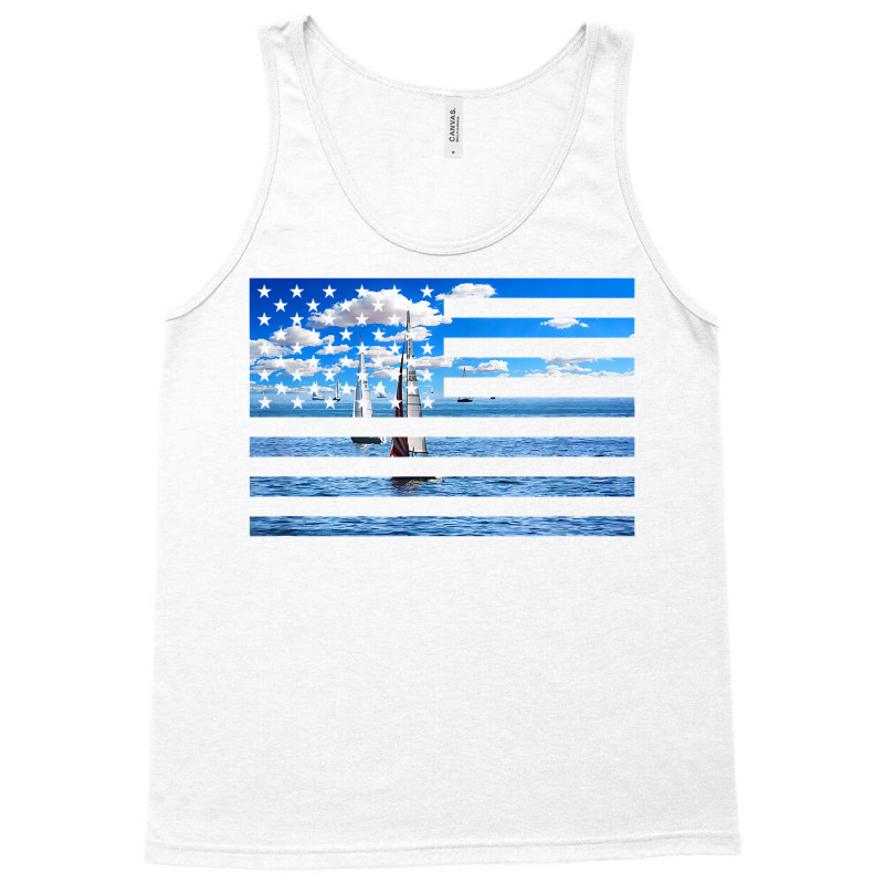 Sail Boats On American Flag  Usa Sailing  Sailor T Shirt Tank Top | Artistshot