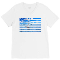 Sail Boats On American Flag  Usa Sailing  Sailor T Shirt V-neck Tee | Artistshot