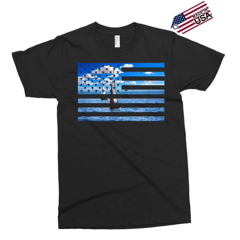 Sail Boats On American Flag  Usa Sailing  Sailor T Shirt Exclusive T-shirt | Artistshot