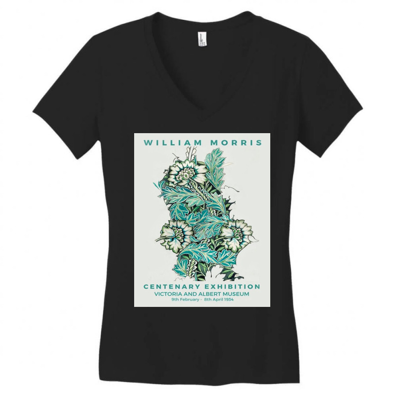 William Morris   Anemone Women's V-Neck T-Shirt by Virginia J | Artistshot