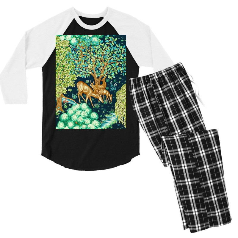 William Morris Deer Men's 3/4 Sleeve Pajama Set | Artistshot