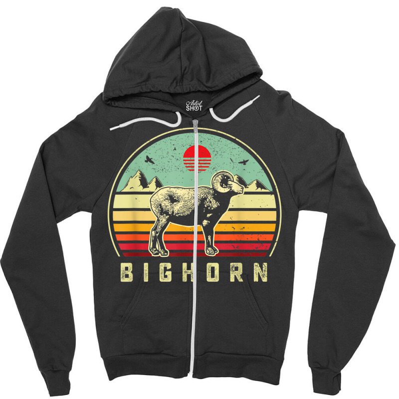 Hunting Bighorn Sheep  Dad Retro Sunset Aesthtic Hunter T Shirt Zipper Hoodie | Artistshot