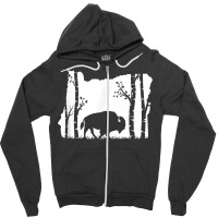 Hunting Bison   Oregon Map Art Vintage Buffalo Hunter T Shirt Zipper Hoodie | Artistshot