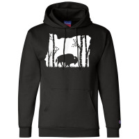 Hunting Bison   Oregon Map Art Vintage Buffalo Hunter T Shirt Champion Hoodie | Artistshot