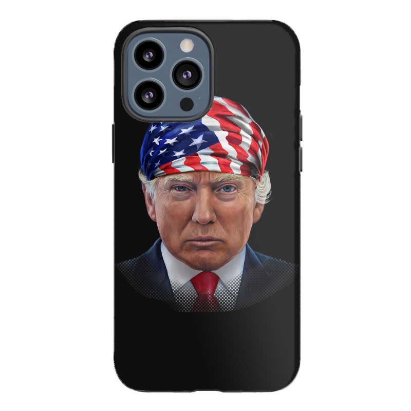 President Donald Trump In Flag Of Usa Head Wrap iPhone 13 Pro Max Case by Hoang95 | Artistshot