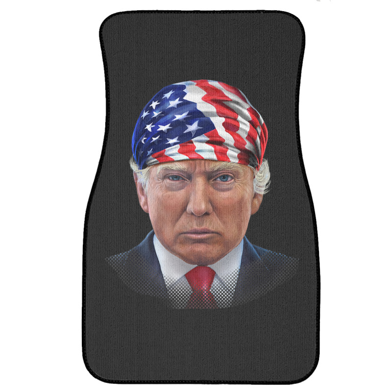 President Donald Trump In Flag Of Usa Head Wrap Front Car Mat by Hoang95 | Artistshot