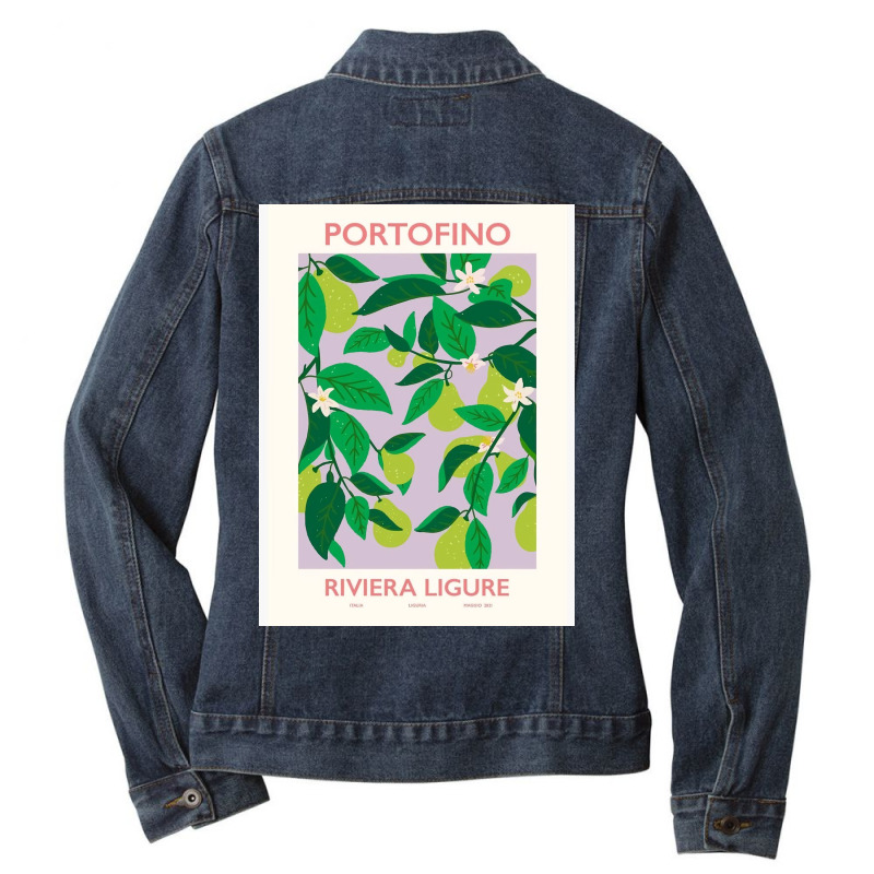 Flower Market Affiche De Portofino Ladies Denim Jacket by Beth D | Artistshot