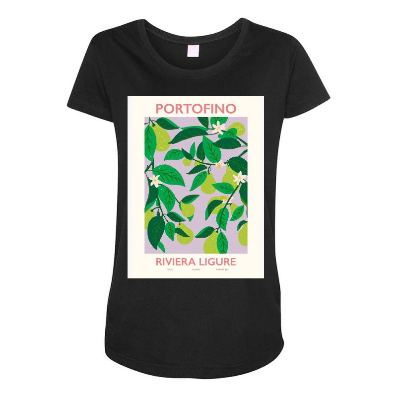 Flower Market Affiche De Portofino Maternity Scoop Neck T-shirt by Beth D | Artistshot