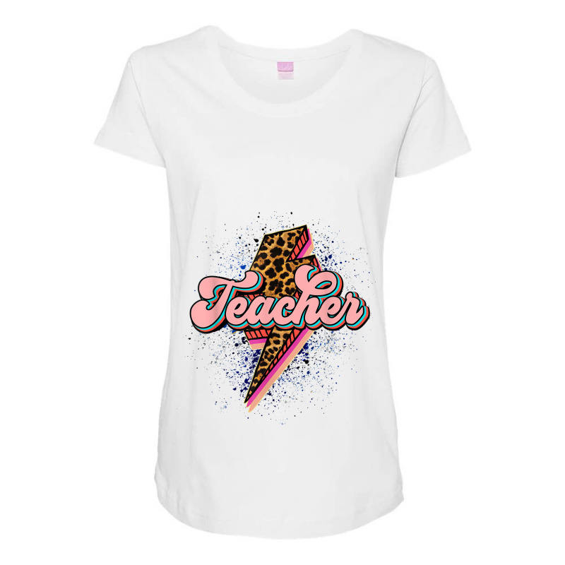 Back To School Teacher Leopard Lightning Bolt Motivational T Shirt Maternity Scoop Neck T-shirt by Great Tshirt | Artistshot