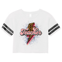 Back To School Teacher Leopard Lightning Bolt Motivational T Shirt Scorecard Crop Tee | Artistshot