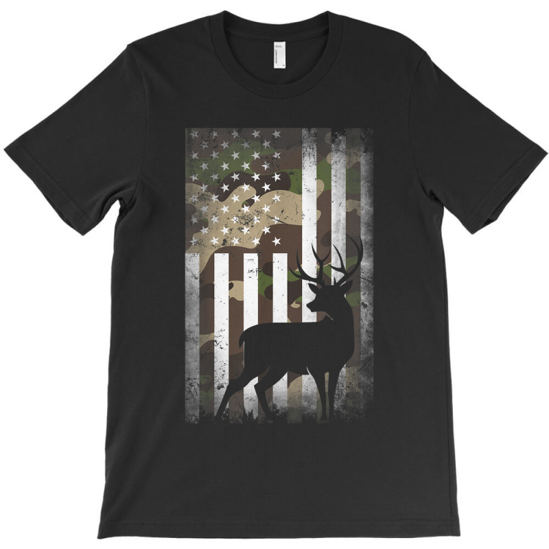 Hunting Hunters Deer Usa Us American Flag Camo Camoflage T Shirt T-shirt | Artistshot