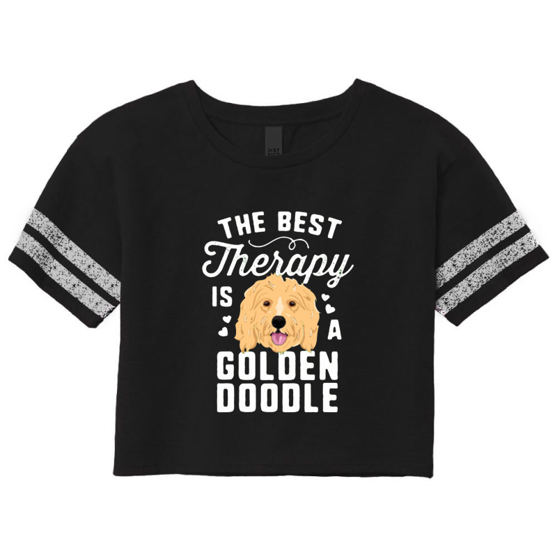 The Best Therapy Is A Goldendoodle T Shirt Women Doodle Dog Scorecard Crop Tee by lindavalere | Artistshot