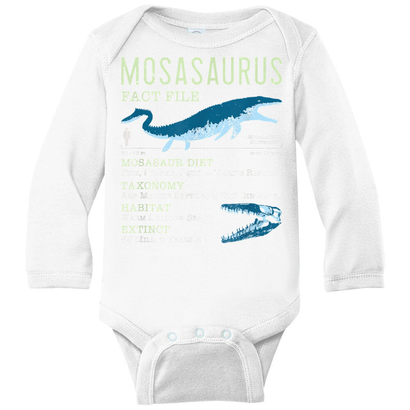 Mosasaurus T Shirt  Mosasaur Facts Jurassic Dinosaur Tshirt T Shirt Long Sleeve Baby Bodysuit | Artistshot