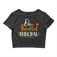 One Thankful School Principal Fall Thanksgiving Principal T Shirt Crop Top | Artistshot