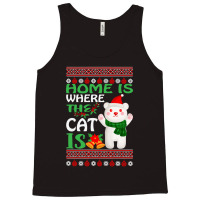 Home Is Where The Cat Christmas Party Tank Top | Artistshot