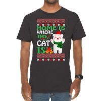 Home Is Where The Cat Christmas Party Vintage T-shirt | Artistshot