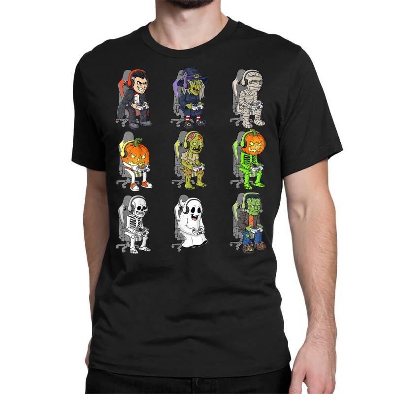 Gamer Halloween Skeleton Vampire Gaming Mummy Boys Kids Teen T Shirt Classic T-shirt by kalerttjay | Artistshot