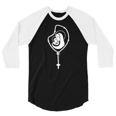 Catholic Rosary 3/4 Sleeve Shirt Designed By N1s4