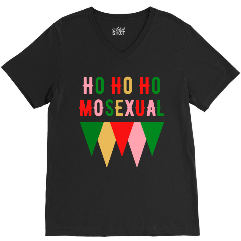 Ho Ho  Christmas Holiday Gay Design V-neck Tee | Artistshot