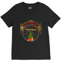 Happy Holiday Merry Christmas V-neck Tee | Artistshot