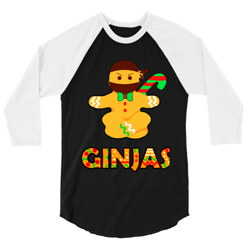 Ginjas Ginger Bread Ninja Christmas Holiday 3/4 Sleeve Shirt | Artistshot