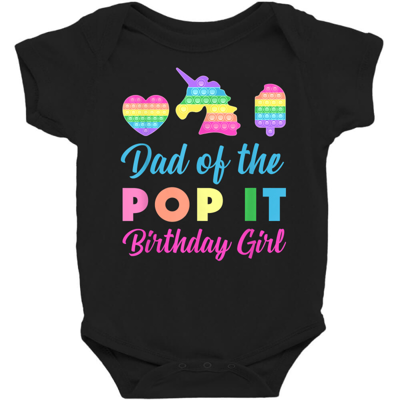 Mens Dad Of The Pop It Birthday Girl Unicorn Heart Ice Cream T Shirt Baby Bodysuit by CrespinoEllawyn | Artistshot