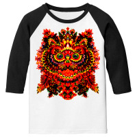 Kaleidoscope Kitty   Louis Wain Psychedelic Cat Art T Shirt Youth 3/4 Sleeve | Artistshot