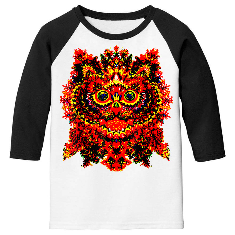 Kaleidoscope Kitty   Louis Wain Psychedelic Cat Art T Shirt Youth 3/4 Sleeve by kalerttjay | Artistshot