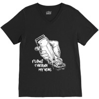 Flows Through My Veins Hair Cutting Barber Tshirts For Men W V-neck Tee | Artistshot