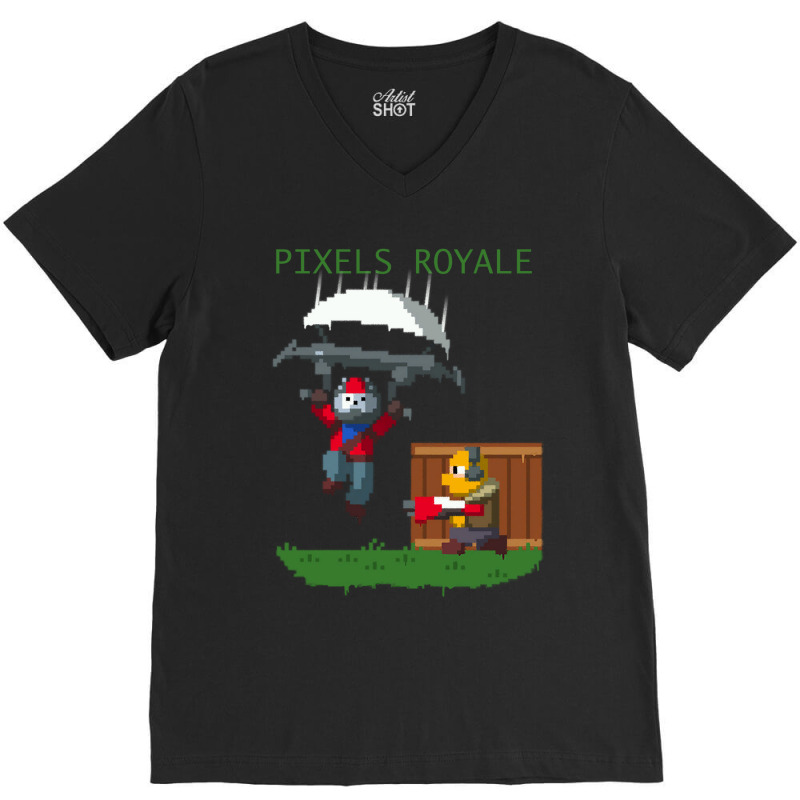 Pixels Royale V-Neck Tee by noriesotre | Artistshot