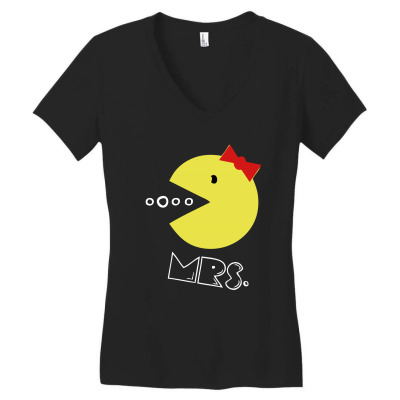 Mrs Pacman Women's V-neck T-shirt Designed By Sengul