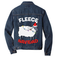 Fleece Navidad   Funny Christmas Sheep Men Denim Jacket | Artistshot