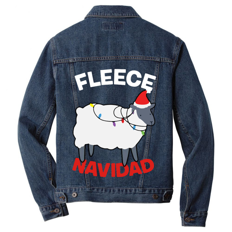 Fleece Navidad   Funny Christmas Sheep Men Denim Jacket | Artistshot