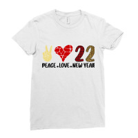 Peace Love New Year 2022 New Years Eve Party Supplies T Shirt Ladies Fitted T-shirt | Artistshot