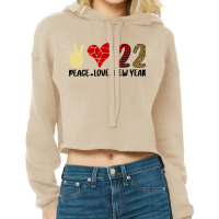 Peace Love New Year 2022 New Years Eve Party Supplies T Shirt Cropped Hoodie | Artistshot