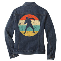 Shot Put Shirt   Vintage Retro Track And Field T Shirt Ladies Denim Jacket | Artistshot