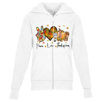 Peace Love Thanksgiving Autumn Season Pumpkin Coffee Lover Premium T S Youth Zipper Hoodie | Artistshot