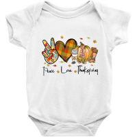 Peace Love Thanksgiving Autumn Season Pumpkin Coffee Lover Premium T S Baby Bodysuit | Artistshot