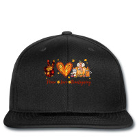 Peace Love Thanksgiving Autumn Season Pumpkin Coffee Lover T Shirt Printed Hat | Artistshot