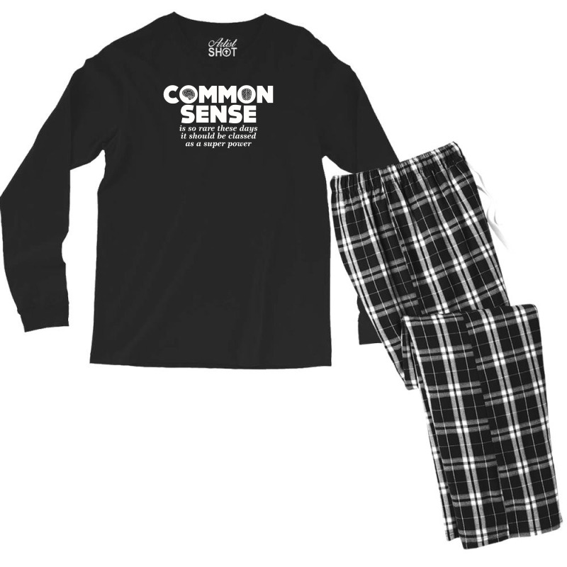 Common Sense Is So Rare These Days Men's Long Sleeve Pajama Set | Artistshot