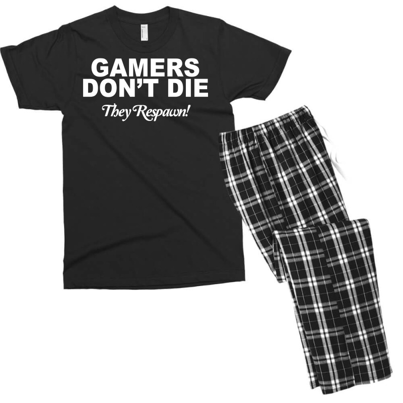 Gamers Don't Die They Respawn Men's T-shirt Pajama Set | Artistshot