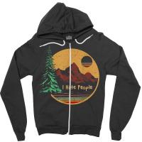 I Hate People Camping Outdoors Tent Mountain Funny Vintage T Shirt Zipper Hoodie | Artistshot