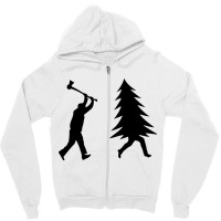 Funny Christmas Tree Is Chased Zipper Hoodie | Artistshot