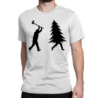 Funny Christmas Tree Is Chased Classic T-shirt | Artistshot