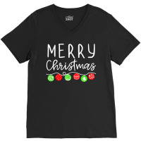 Festive Vintage Christmas V-neck Tee | Artistshot