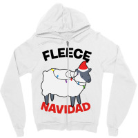 Fleece Navidad   Funny Christmas Sheep Zipper Hoodie | Artistshot