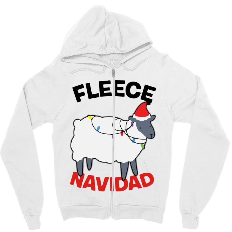 Fleece Navidad   Funny Christmas Sheep Zipper Hoodie | Artistshot