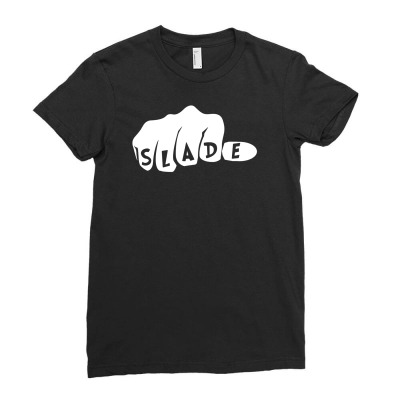 Slade Fist Glam Rock Ladies Fitted T-shirt Designed By Sayasiti